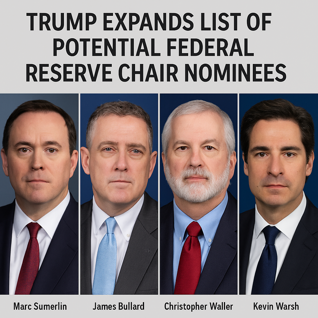 Trump Expands List of Potential Federal Reserve Chair Nominees (Aug. 8, 2025)